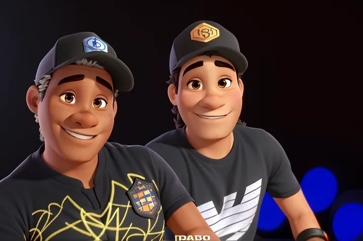 Homens idosos, um de pele negra, outro pele clara, em estilo disney pixar. With the title of a Pixar film: Os coroa mofado.