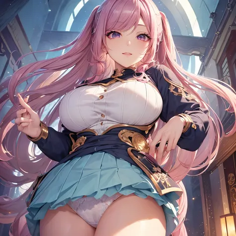 (Beautiful detailed eyes,Beautiful detailed lips,extremely detailed eye and face,Hires steps:40,longeyelashes,Cute girl in alchemy costume,Cute uniform,miniskirt laugh out loud,attractive girl,Best Quality,busty,masutepiece:1.2,stunning figure,Erotically c...