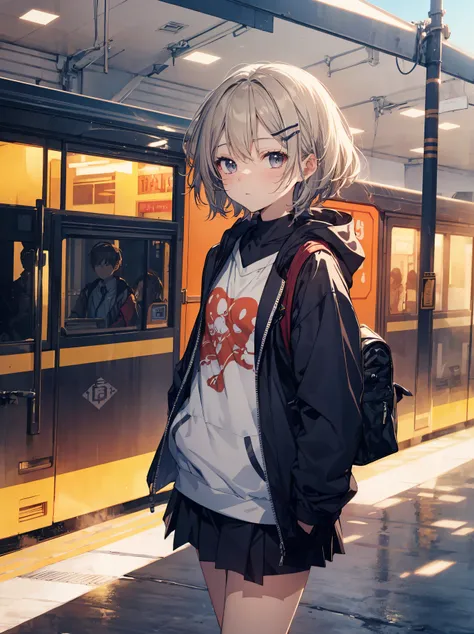 God quality, anime moe artstyle,best anime 8k konachan wallpaper,badass anime 8k,perfect anatomy, (Please draw a girl walking sleepily to school. ),break, 1girl, (Solo,Loli,child,13-year-old:1.3),a junior high school student, androgynous charm, (Very Short...