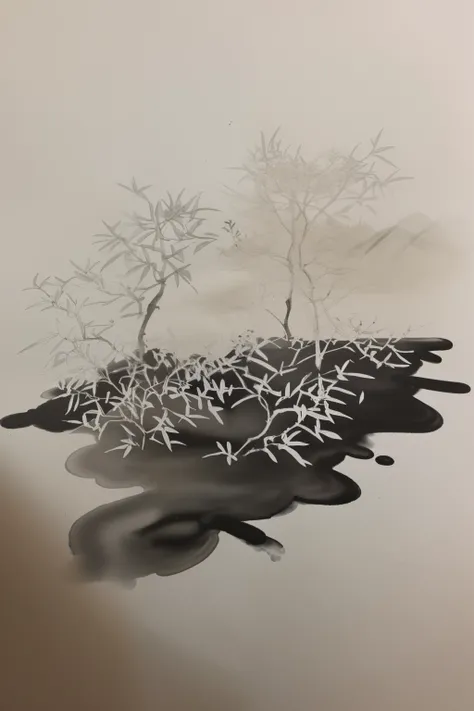 Landscape osmanthus ink painting