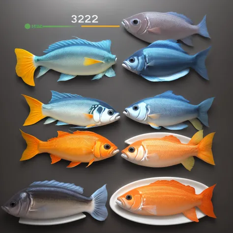 「372」Create a fish-shaped logo using the numbers.