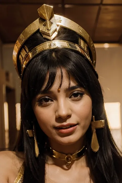 Cleopatra, sexy, colocando a lingua pra fora, rindo