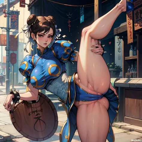 personaje chun li de street fighter , mostranco su vagina lado posterior mostrando su gran culo ano y desnuda con su ano a la vista (NSFW)