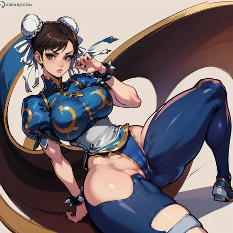 Personaje chun li street fighter , con su ropa de caracteristica , full body size, cuerpo completo y zapatos