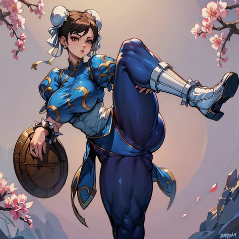 Personaje chun li street fighter , con su ropa de caracteristica , full body size, cuerpo completo y zapatos