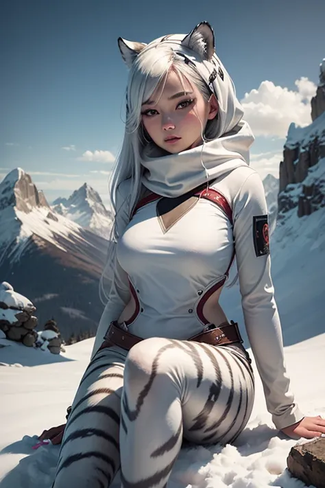 White Tiger Woman, snowy mountain