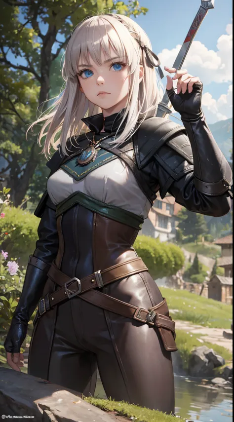 nino nakano,armadura de the witcher,pueblo boscoso