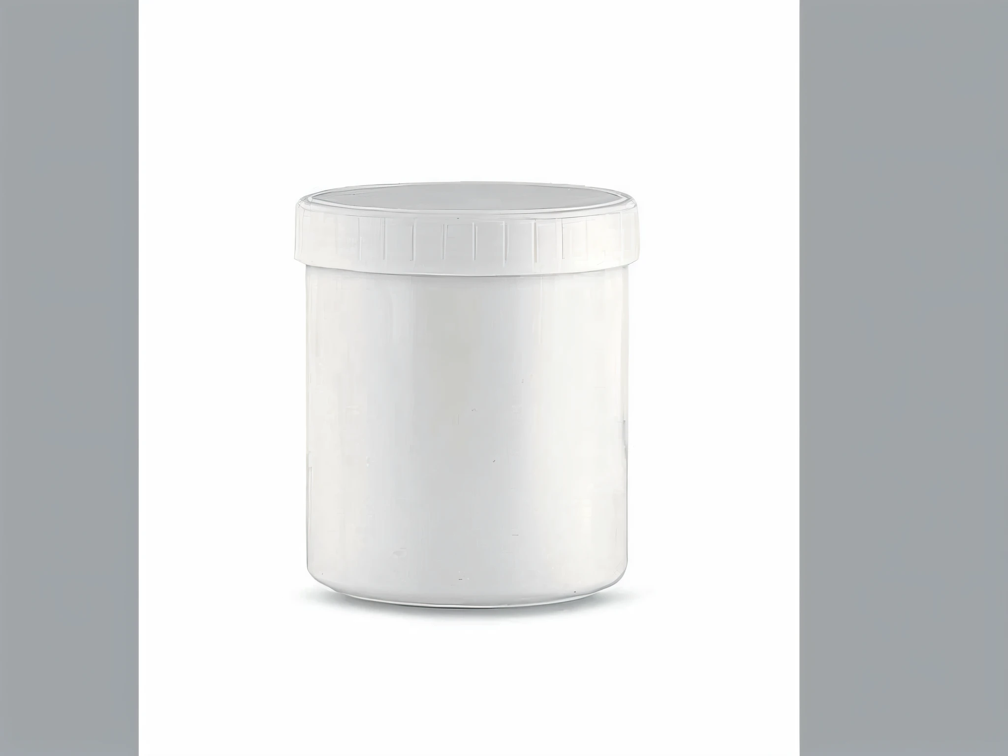 A white plastic bucket，Threaded lid，HD，Photographer takes photo