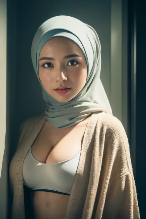 massive breasts, mongolian, (((hijabi))), cleavage, reflection light, chiaroscuro, depth of field, cinematic lighting, ray tracing, Sony FE GM, UHD, super detail, masterpiece, textured skin, high details, best quality, award winning，3D,hdr（HighDynamicRange...