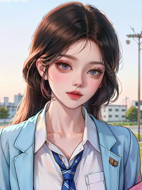 Wearing a pink dress、Allard woman in white shirt and gray jacket, in school uniform, ulzzangs, Korean girl, cute female student, in school uniform, Beautiful Anime High School Girls, sakimichan, wearing a shirt with a tie, japanese girl school uniform, JK ...