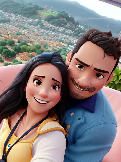 Una pareja al estilo Disney Pixar, mejor calidad, Alta calidad