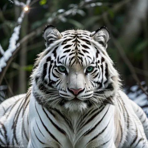 White Tiger,illustration,striking,eyes shining brightly,sharp claws,fierce expression,beautiful stripes,powerful stance,revered symbol, majestic,graceful movements,luminous eyes,keen senses,muscular body,regal presence,breathtakingly beautiful,roaring in t...