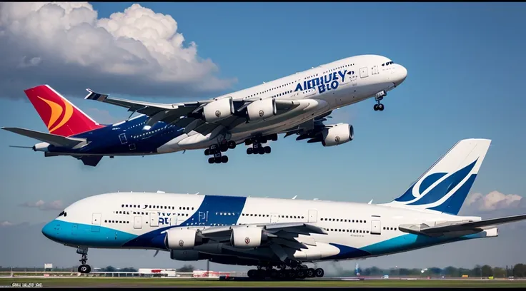 Planes、Airbus A380、(((top-quality, ​masterpiece))), (((ighly detailed)))