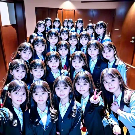 raw photo、the same face、school uniform、((6 years old))、(((multiple girls))),((((6+girls)))),((((100girls)))),(((1000girls)))、wom...