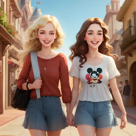 Disney pixar best friends girls blonde and brunette