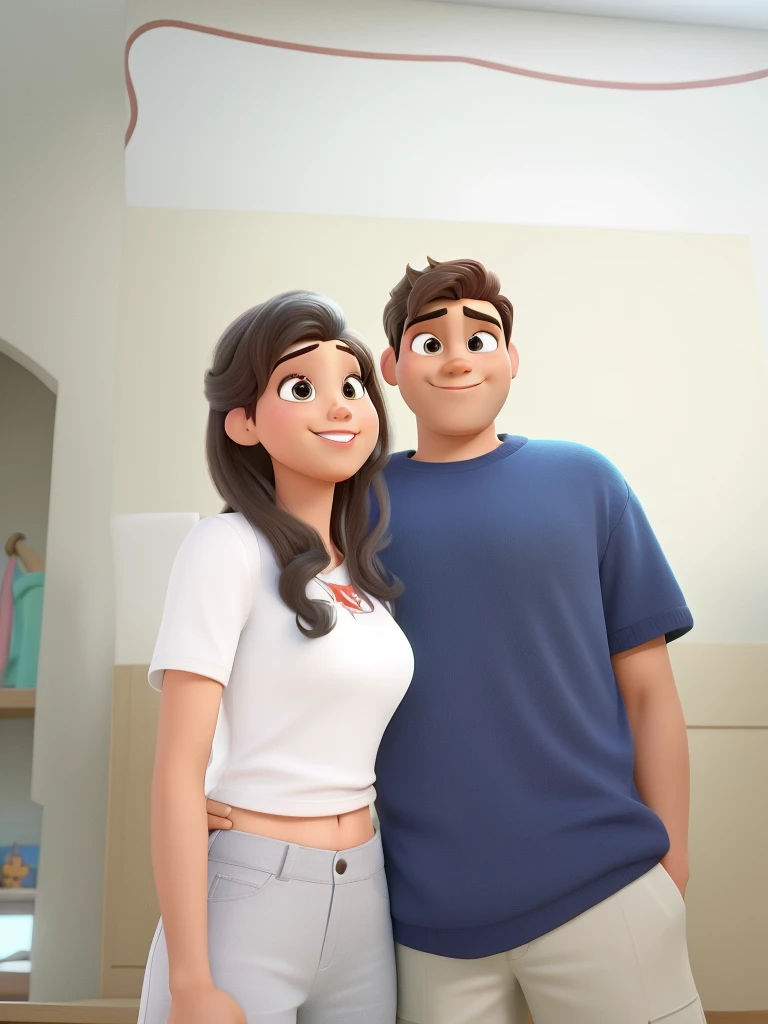 casal homem e mulher no estilo Disney Pixar, alta qualidade, melhor qualidade