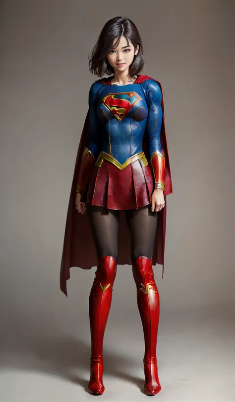 Suffering、mouth is always open sloppily、Drool is always dripping from my mouth、Asian Beautiful Girl、(((Wear black tights on your beautiful legs.)))、(((beauty legs)))、(((facial expression of smile)))、((((Make the most of the original image)))、(((Supergirl C...