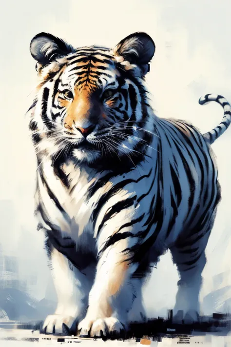 (white:1.3),tiger