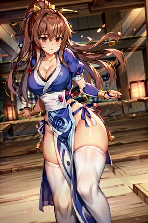 (masterpiece, best quality:1.3)
KasumiDOA, 1girl, solo, long hair, breasts, looking at viewer, bangs, large breasts, brown hair, thighhighs, dress, ribbon, cleavage, brown eyes, medium breasts, underwear, standing, panties, hair ribbon, braid, short sleeve...