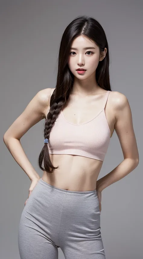 （realistically， A high resolution：1.3）， 1 girl with perfect figure，Random color sling for upper body，hot pant