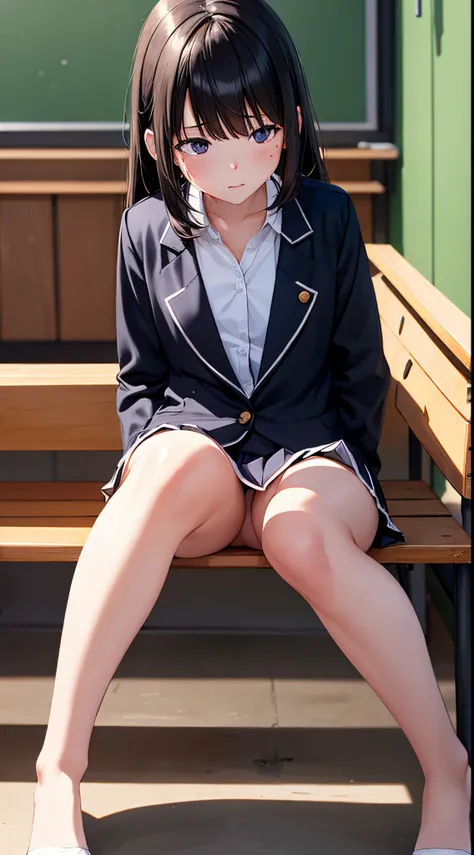 masutepiece,Best Quality,超A high resolution, 8K,Professional Lighting, Photon mapping, Teleportion, analogue,  handdraw,  Anime Face,  NSFW,  1 little girl,  Solo,  Crying,  Shout,  Sigh,  Close eyes,High school students,  (seminude:1.2),School uniform,Sex...