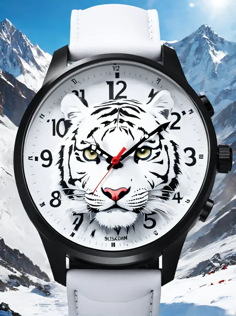 Product design，Poster design，（Little White Tiger Creative Mountaineering Watch），