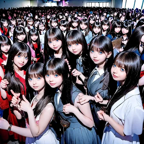 raw photo、(((multiple girls))),((((6+girls)))),((((100girls)))),(((1000girls)))、((((100 girls))))、(((crowd shot))),women only、th...