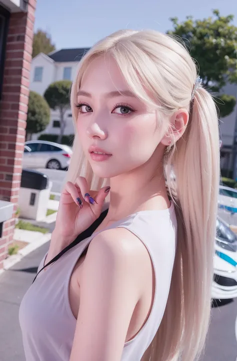 Blonde woman with long hair and glasses posing for a photo, ig model | ArtGerm, Portrait of female Korean idol, 8k artgerm bokeh, real life anime girl, portrait of jossi of blackpink, roseanne park of blackpink, ulzzangs, artwork in the style of guweiz, in...