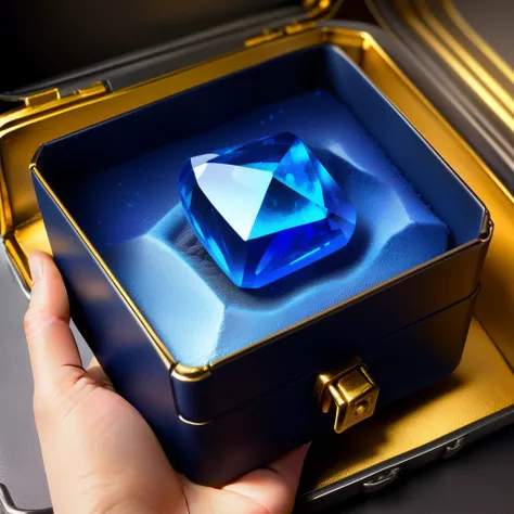 Sapphire stone inside the metal box