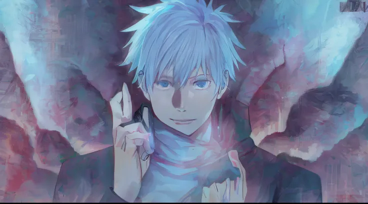 Close-up of a man holding a mobile phone near a fire, Komaeda Nagito, Jiu Jitsu Kaiba, male anime characters, Primary animation visuals, About Menggangde animation, Kaneki Lab, Hajime Yatate, Today’s recommended anime is still, Kaneki Lab, Tall anime chara...