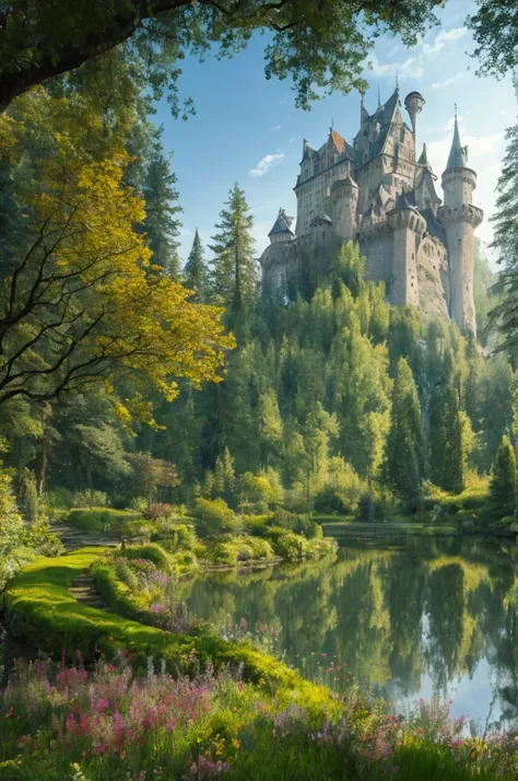 fairytale castle in the forest