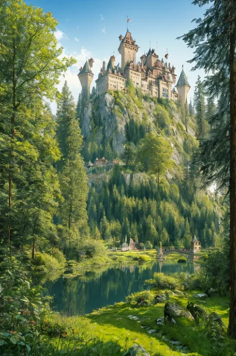 Fairytale castle in the forest