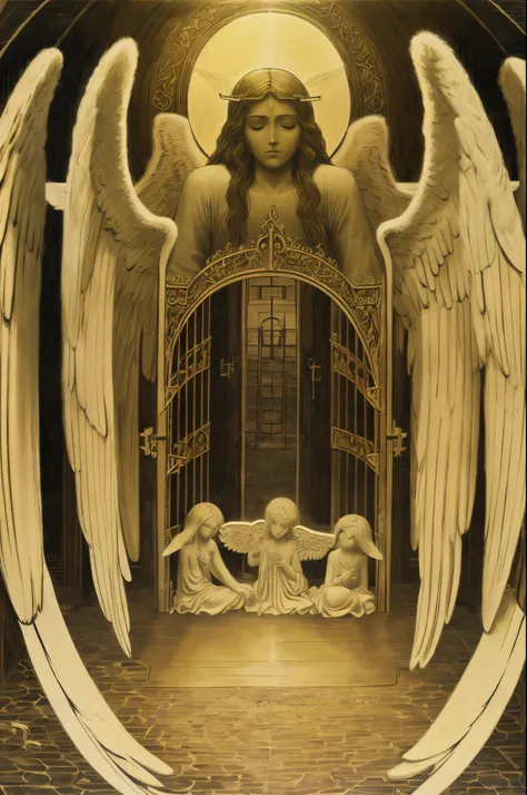 angels are guarding the gate of heaven