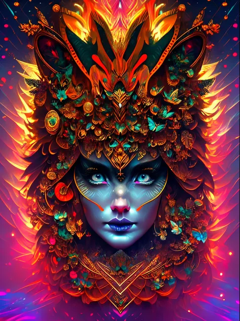 "furry in a psychedelic and surreal world, ultra-detailed, with vibrant colors and lighting effects, creating a masterpiece with...