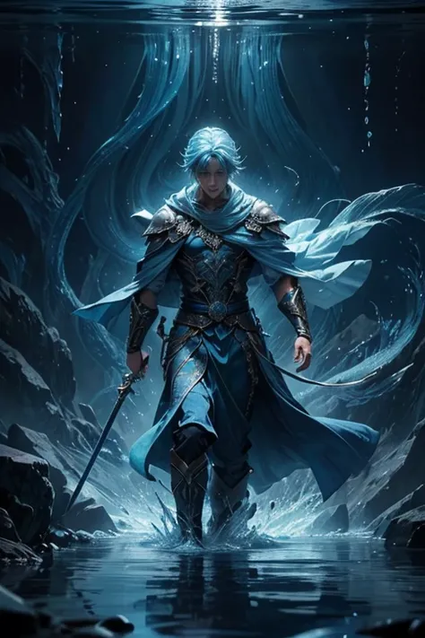 The Stable Diffusion prompt for the theme "a handsome androgynous man with blue hair wizard with water powers" is:

handsome androgynous man with blue hair,beautiful detailed eyes,beautiful detailed lips,extremely detailed eyes and face,long eyelashes,(bes...