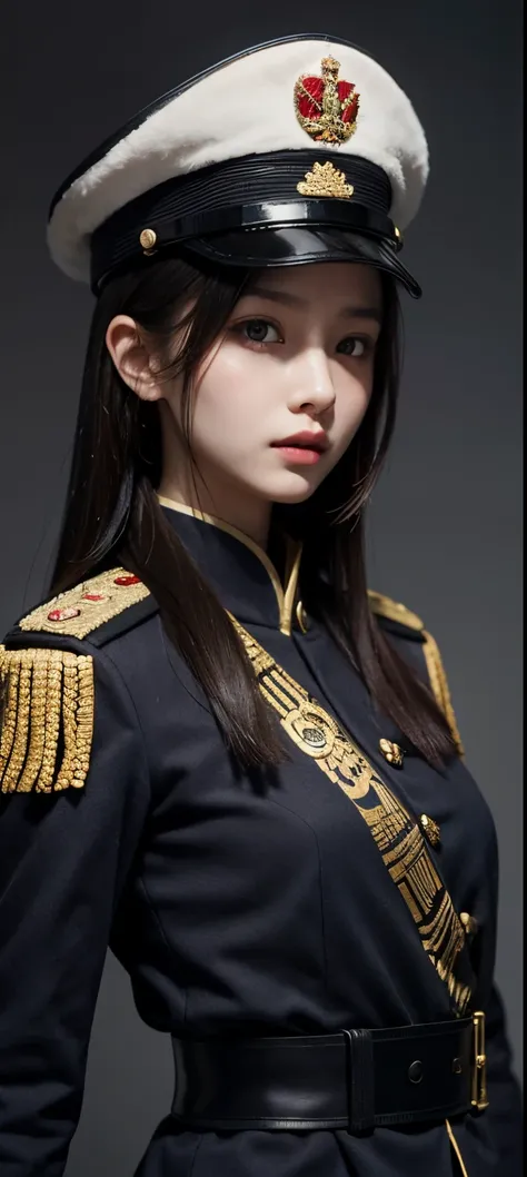 young russian female officer，Chinese face，k hd