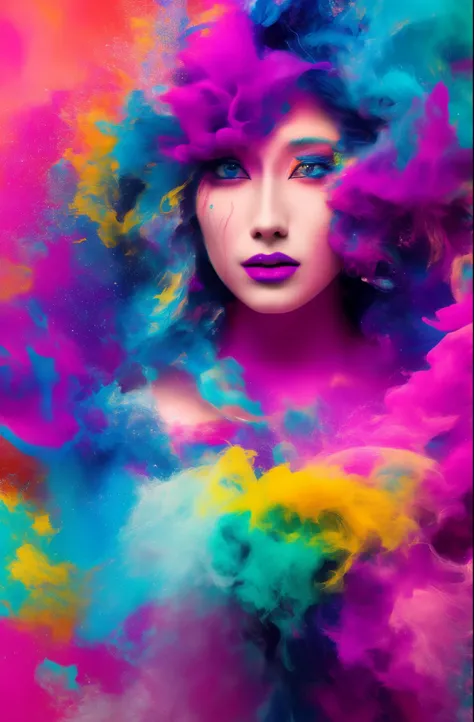 Alberto seveso art, dancing sillhouette, water ink, rainbow ink water, ink cloud, alberto seveso art, loose painting style, intricate detail, cinematic lighting, octane render, 8k render, volumetric lighting