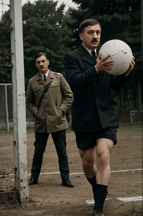 adolf hitler with soccer ball