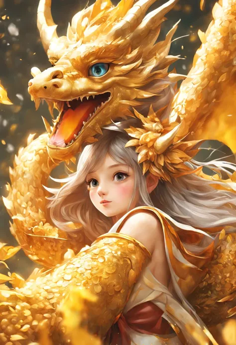 Oil painting, heavy brush strokes, paint splashes, A snowy chinese young little dragon delivering Christmas letters, portrait, DDIM, WLOP, unreal engine, global illumination, detailed and intricate environment, intricate painting, HD, captivating, Extraord...