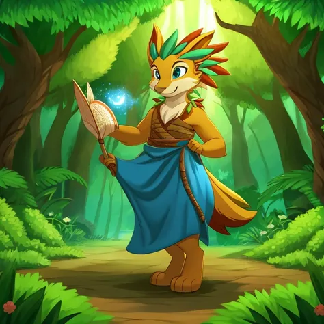 "Create a magical character called Anhangá for children&#39;s stories. Anhangá is a mischievous spirit that lives in the forest of Maranhão. He possesses an aura of soft light that reflects his ethereal nature.. Your eyes shine with curiosity and mischief,...