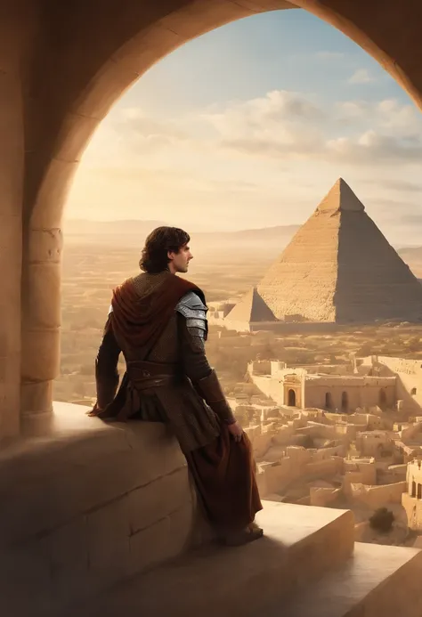 The image is of Bran sitting at the top of the Great Pyramid of Meereen, overlooking the bustling city and the expansive lands beyond.,A Song of Ice and Fire series,Bran Stark, a central character in “Game of Thrones,” initially appears as a young boy with...