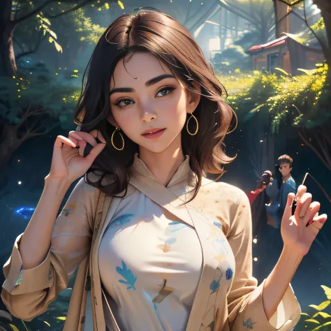 (extremely detailed 8K wallpaper:2), (photo:2), (24 years old Xuan Beautiful girl:2), (gives a lecture to friends:2), Detailed (Face & Eyes), (hyper realistic:1), (Highly detailed:1), (Epic Realistic:1), rim light, (Maximum details:1), Cosy, (body complet:...