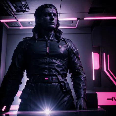 synthwave stoic statue