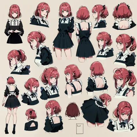 1girl, seios grandes e enormes, sozinho, maid apron, (Consistent character, Mesmo personagem), (cabelo rosa, olhos cor-de-rosa), fundo branco, Center Opening, recorte de clivagem, bareshoulders, sorriso sedutor, ((master part, 8k, best quality, altamente d...