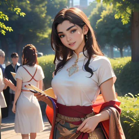 (extremely detailed 8K wallpaper:2), (photo:2), (24 years old Xuan Beautiful girl:2), (gives a lecture to friends:2), Detailed (Face & Eyes), (hyper realistic:1), (Highly detailed:1), (Epic Realistic:1), rim light, (Maximum details:1), Cosy, (body complet:...