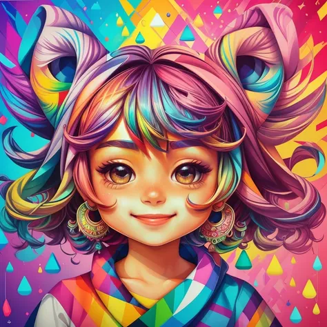 (Lulu of Pumerania ),(happy)),(2ear)), Eduardo Kobra padding ,wall PORTRAIT geometric multidimensional, art, chibi,
yang08k, beautiful, colorful,
masterpieces, top quality, best quality, official art, beautiful and aesthetic,