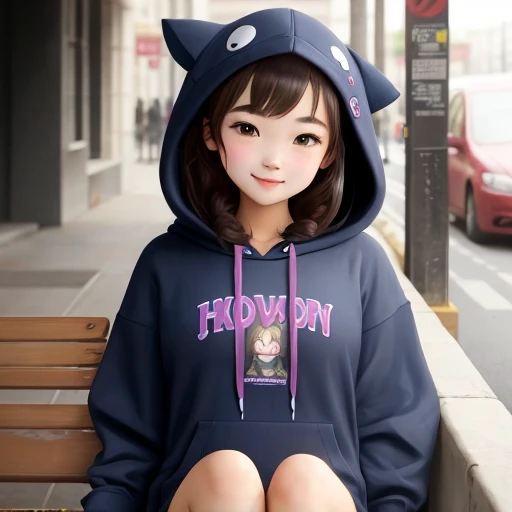 cute girl with hoodie