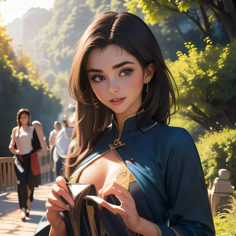 (extremely detailed 8K wallpaper:2), (photo:2), (24 years old Xuan Beautiful girl:2), (gives a lecture to friends:2), Detailed (Face & Eyes), (hyper realistic:1), (Highly detailed:1), (Epic Realistic:1), rim light, (Maximum details:1), Cosy, (body complet:...