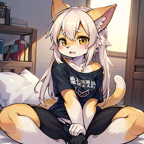 cat, furry woman, t shirt, kemono, cat