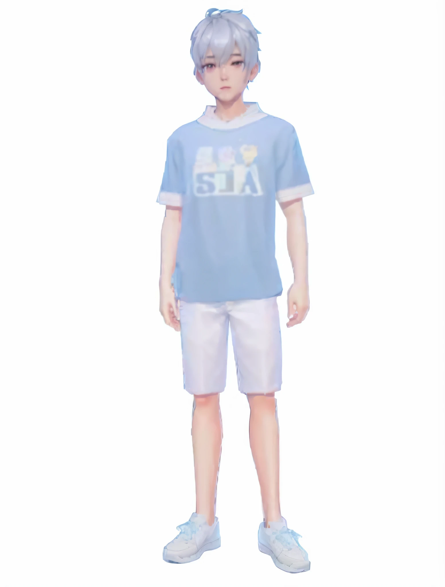 Close-up of a man wearing shirt and shorts, fully body photo, A single character full body, live2d virtual YouTuber model, Full body details are very rich, full body shot hyperdetailed, full body single character, Full body lesbian, anime vtuber full body ...